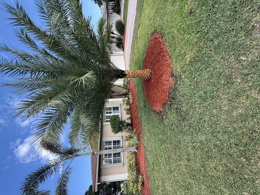 Finished blue-stone rock bed at a Treasure Coast home