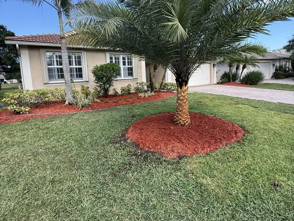 Finished blue-stone rock bed at a Treasure Coast home