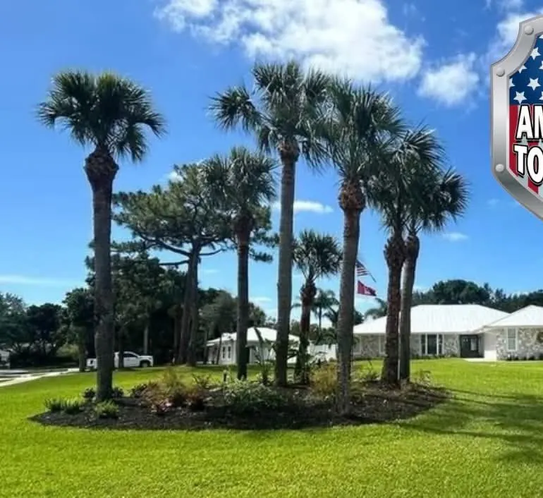 Palm-lined estate lawn on the Treasure Coast